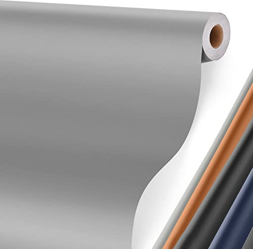 Leder Reparatur Set Grau, 40 x 160cm Kunstleder Selbstklebend, Lederflicken Selbstklebend Leder Patch für Couch, Sofa, Autositze Zubehör,Jacken, Handtaschen