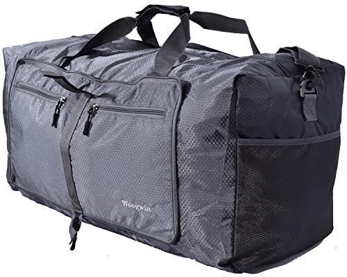 ehsbuy 60L Foldable Travel Duffle Bags for Men Women Large Holdall Waterproof Overnight Weekend Bags for Gym Luggage
