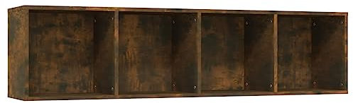 vidaXL Bibliothèque/Meuble TV Étagère Murale Centre de Divertissement Meuble de Rangement Salon Intérieur Chêne Fumé 143x30x36cm Bois d'Ingénierie