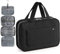 Virklyee Trousse de Toilette Pliable Sac Cosmétique Portable Trousses à Maquillage Suspendue Multifonctions Rangement Cosmétiques Sac de Maquillage en Velours avec Crochet Pivotant(Noir)