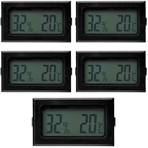 5 x Mini Thermometer & Hygrometer Innen Digital Luftfeuchtigkeitsmesser - LCD Digital Thermometer Hygrometer Gauge