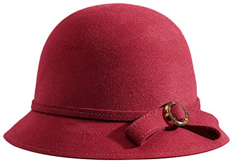 ZMNKH Wolle Damenhut Wollhut Wollfilzhut Glockenhut Damen Herbst-Winter