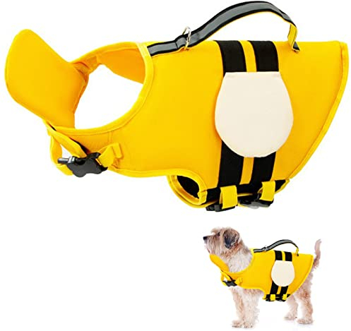Giubbotti di Salvataggio per Cani, XiXiRan Salvagente Cane Regolabile, Giubbotto pi Galleggiamento Cane, Salvagente Cane con Manico, Gilet di Sicurezza per Cani, Galleggiamento Salvagente per Cani