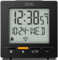 ZEON Digitaler Funkwecker für mitteleuropäische Zeitzone (DCF/GMT+1) mit positiver LCD-Anzeige, Schlummerfunktion und Temperatur-, Tages- & Datumsanzeige in der Farbe schwarz, CE4555-DCF