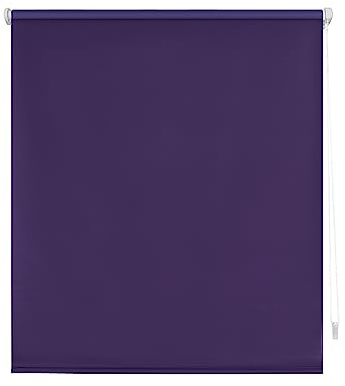 Decorblind Blackout Roller Blind, Smooth, No Tools or Drilling Required, Dimensions 62 x 180 cm (width x length), Fabric 59 x 175 cm, Purple, for Windows
