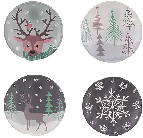 itsisa Taschenwärmer Rentier im Winter (4er Set) - Wichtelgeschenk, Handwärmer, Taschenheizkissen, Winter, Weihnachten