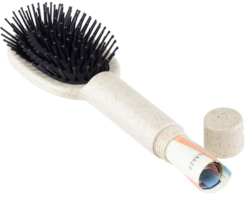 Evergreen Labs Brosse à cheveux avec compartiment secret - Petite place pour l'argent - Espace caché uniquement pour les petites clés - Tirelire discrète pour les objets de valeur - Peut être sécurisé