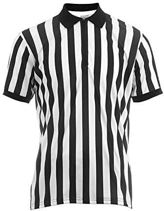 Men's Official Umpire Jersey, Men's Umpire Jersey, Men's Pro-Style Referee Shirt with Quarter Zipper, Official Sports Referee Shirt, Soccer Referee Uniform, for Basketball Football Soccer