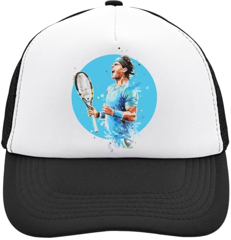 Functon+ Tennis Player Point Win Scream Mesh Back Trucker Cap Adjustable Snapback Hat Casual Headwear for Everyday Use Black, Schwarz , Einheitsgröße