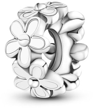 Ruaidhra Gänseblümchen Charms,Blume Anhänger,Charms Anhänger,Charms Rosa Armband,Charms für Armbänder,Bead Charms für Damen,Charms Silber,Anhänger für Armbänder,Sicherheitskette,Armband Anhänger