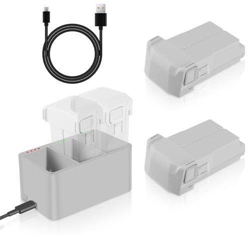 Mini 3 Batteria di volo intelligente 2 confezioni serie 3850 mAh (51 minuti di volo massimo) e hub caricabatterie bidirezionale Mini 3 Pro a 3 slot compatibile con DJI Mini 3 Pro, Mini 3