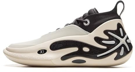 LI-NING Way of Wade 11 Serie Hall of Fame Herren-Basketballschuhe Futter rutschfest Professionelle Stoßdämpfung Sneaker Sportschuhe Beige Schwarz EU 43