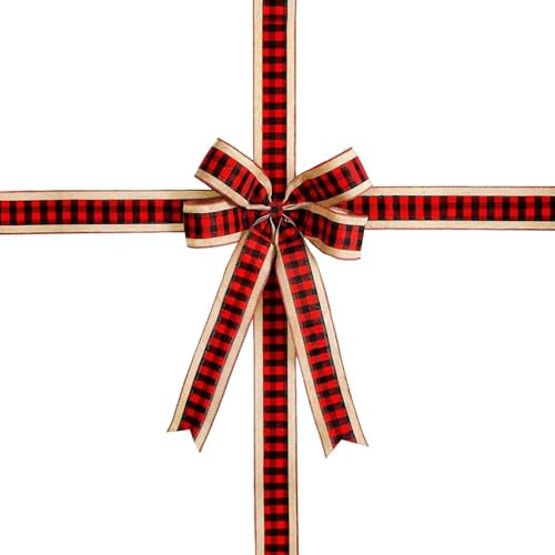 Moxeupon Lazos para puertas de Navidad, lazos de Navidad para puertas de armarios, lazos decorativos para puertas de Navidad, lazos de cinta para decoración de cocina