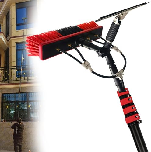 Cleaning Kit Telescopic Brush12-36ft Water Fed Pole Kit Water Fed Telescopic Brush,Window Cleaning Brush Pole,Car Wash Brush,for Home and Commercial Window Solar Panel Cleaning,36F