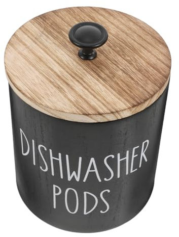 Générique Support De Dosettes De Lave-Vaisselle Rétro, Boîte De Récipient De Tablette De Lave-Vaisselle Décorative en Bois, Dosettes De Détergents À, Poubelle pour Décoration De