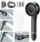 Hard Water Filter Shower Head with 1.5m Hose and Holder, 4 Mode High Pressure Shower Heads with Pause Switch, Powerful Handheld Massage Filter Showerhead for Residual Chlorine Remove,Grey