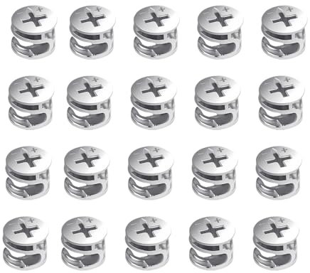 20 PCS Eccentrico Ruota Dado,Connettori Eccentrici per Mobili,15 x 12 mm, Raccordo per Mobili a Camme, Accessori Durevoli per Assemblare Armadi, Cassetti e Pannelli Mobili, Resistenti Alla Corrosione