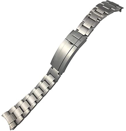 KLVN Für Rolex Black Green Water Ghost Yacht SUBMARINER DAYTONA SUP GMT Uhr Stahlband Taucher massives Edelstahlarmband 20 mm(Matte silver)