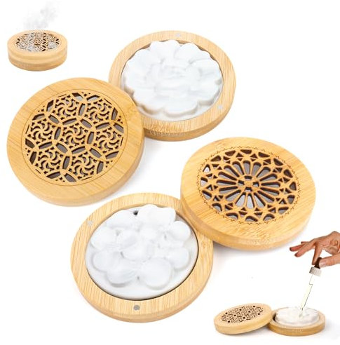 2 Pièces Diffuseur D'huiles Essentielles en Bois avec Pierre de Diffusion Huile Essentielle, Diffuseur D'arômes pour Salon Salle de Bains Voiture Bureau Armoire à Chaussures