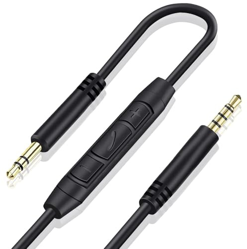 Weatwo Aux Kabel 3,5mm [1,5M], Audio Kabel 3,5mm Klinkenkabel Stereo Klinke auf Klinke Hochwertige Kabel für Beats Sony Kopfhörer Auto, Handy, PC, MP3-Player usw Inline Mic/Fernbedienung – Schwarz