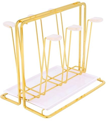 LABRIMP Asciugatura Tazze con Vassoio Raccoglicocce Bottiglie con Ganci Scolapiatti Antiscivolo Bar e Hotel