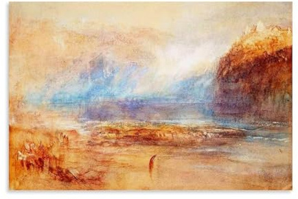 Joseph Mallord William Turner Prints Falls of The Rhine At Schaffhausen – Fernansicht Wandkunst Leinwand Wandkunst Bild Drucke Hängende Foto Geschenkidee Dekor Häuser Kunstwerke Unframe 60 x 90 cm
