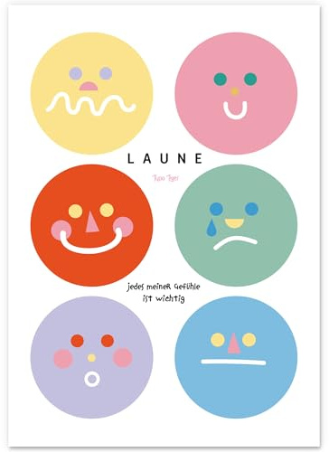 Typo Tiger Laune Mood Kunstdruck Spruch Poster Giclée Kinder Plakat Gefühle Typografie Kinderzimmer (01 Light, 50x70cm)