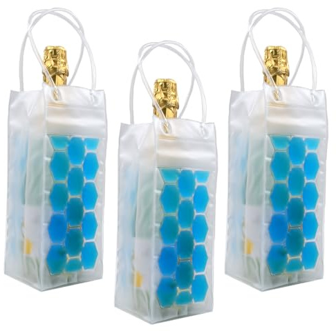 Borsa termica per vino, bottiglia di vino e birra raffreddamento istantaneo e mantiene la bevanda fredda, mantiene fresca e raffredda vino champagne (blu)