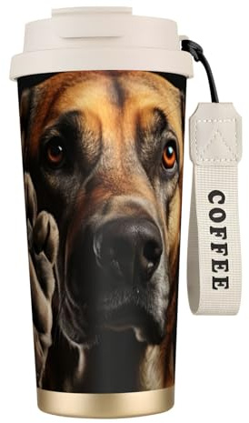 DUWAA Dog Animal Pet Paw Print Stainless Steel Insulated Travel Coffee Mug, Camping Mug,Coffee Tumbler For Men Women