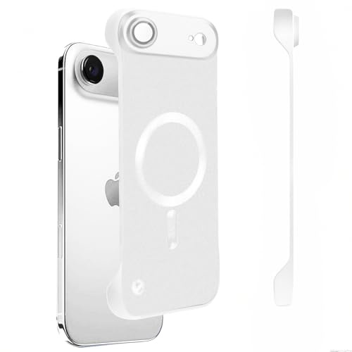 Omio Magnetic Slim Case for iPhone Air Compatible with MagSafe, Matte PC Ultra-Thin Bumper Frameless Borderless Minimalist Design with Camera Lens Protector for Men Women, Silver