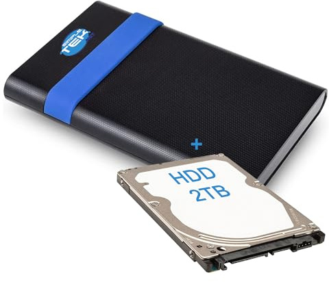 SIMPLETEK - Disque dur 2 To SATA III + Boîtier externe 2,5 USB 3.2 Gen1, GS-15U3, câble 20 cm, 6 Gbps