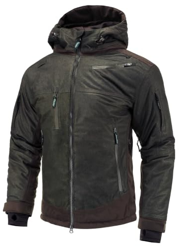 Full mundur Narvik Orange Camo Winter Jagdjacke Windstop Wasserdicht | Orange Hohe Sichtbarkeit Winddicht Wasserdicht Wasserdichte Reißverschlüsse Insulated Jagdjacke