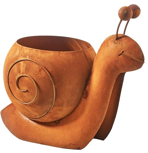 Kobolo Pflanzobjekt Schnecke 31x19x26 cm Braun