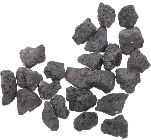 GLEAVI Schwarze Vulkangestein Aquarium Deko 200g 1 Packung Porös
