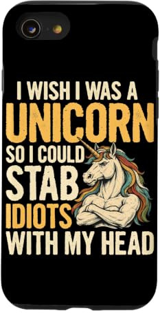 Funny Strong Unicorn Quote Wish I Was A Unicorn Case for iPhone SE (2020) / 7/8