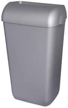 Blanc HYGIENIC – Mülleimer in Silber für Papierhandtücher & Co – ca. 25 Liter Abfallbehälter für Badezimmer, WC, Büro u.v.m. – Mülleimer zum Aufhängen oder Hinstellen