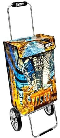 James® Einkaufstrolley modern Design Botticelli, Einkaufswagen bunt, Hackenporsche, Shopping-Lifestyle, Planenmaterial, bis 50kg Tragkraft, Grosse Räder, Made in Vienna