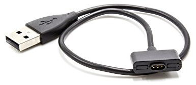 vhbw USB Ladekabel kompatibel mit Fitbit Ionic Smartwatch, Fitnesstracker - Ladestation Schwarz, 30 cm