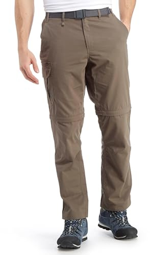 Brasher Men's Convertible Walking Trousers, Men's Hiking Trousers, Men's Hiking & Outdoor Recreation Clothing (UK, Waist & Inseam, 36, 31, Brown)