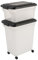 Iris Ohyama, Boite Croquette Chien Hermetique à Roulettes, 40L+19L / 15+8kg, Noir, Couvercle à Rabat avec Joint Etanche, Plastique, pour Chien, Chat, Friandises, Conteneur Croquettes, sans BPA, ATS-C