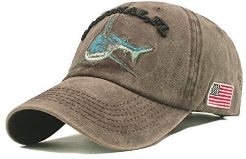 Sporty Baseballcap Original FL Hai Captain Florida Fisher Angler Vintage USA Anglerkappe Retro Anker MARITIM Cap Fischer Mütze Basecap