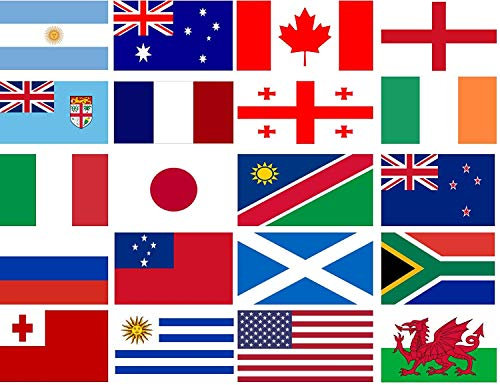 6m/20ft Polyester Fabric Small Bunting Garland with 20 Flags For Rugby Foot Ball Worldcup Olympic Sports Event Banner Decorations
