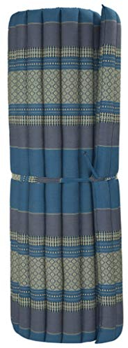 Fine Asianliving Thaimatte Rollbar Kapokfüllung 200x100x4.5cm Himmelblau Thai Kissen Meditation Matte Matratze Kapok 301-C03