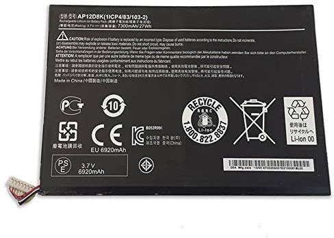 XITAIAN 3.7V 27Wh 7300mAh AP12D8K 1ICP4/83/103-2 Remplacement Batterie pour Acer Iconia Tab W510 W510P Series Tab P3-171 A3 (A3-A10)