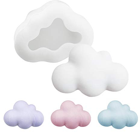 WANDIC, Stampo in Silicone, 1 Stampo 3D in Silicone a Forma di Nuvola Fatta a Mano per Candele Fai da Te, Sapone, Decorazioni Pendenti.