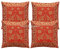 DK Homewares Indisch Sofa Kissenbezüge 40x40 cm Rot Brokat Jacquard Kissenbezüge Home Reißverschluss Elefant Bohemien Quadrat Kissenhülle Tiermotiv - 4er-Set (nur Bezug)