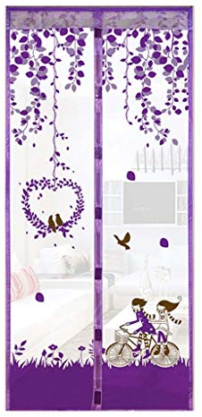 Zanzariera magnetica finestre 210x90cm contro insetti mosche zanzare fantasia casa camera arredamento colore viola protezione pratica utile accessorio estate domestico