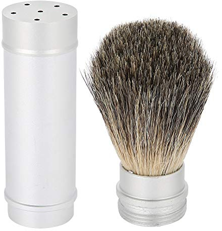 Brosse de rasage, poils de première qualité, manche en aluminium, brosse à raser, pour hommes, barbe de rasage pour hommes Léger et portable rasage de près et respectueux de