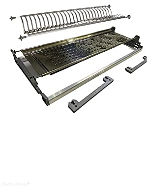 Alfredo Calandrelli Escurreplatos empotrable con marco de acero inoxidable de 76 cm para armarios de 80 cm