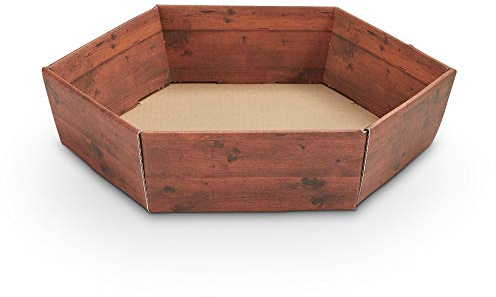 10 x PresentFill® Mini Präsentkorb Holz Design leer ohne Inhalt Geschenkkorb aus umweltfreundlichen 100% Recycling Karton - sechseckig - Made in Germany für Weihnachten - Ostern - Hochzeit - Geschenke